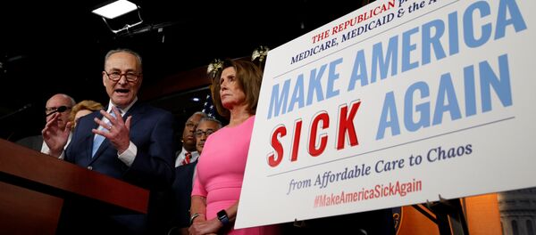 Senate Democratic Leader Chuck Schumer and House Democratic Leader Nancy Pelosi speak following a meeting with U.S.President Barack Obama on congressional Republicans' effort to repeal the Affordable Care Act on Capitol Hill in Washington, U.S., January 4, 2017 Senate Democratic Leader Chuck Schumer and House Democratic Leader Nancy Pelosi speak following a meeting with U.S.President Barack Obama on congressional Republicans' effort to repeal the Affordable Care Act on Capitol Hill in Washington, U.S., January 4, 2017 - Sputnik International