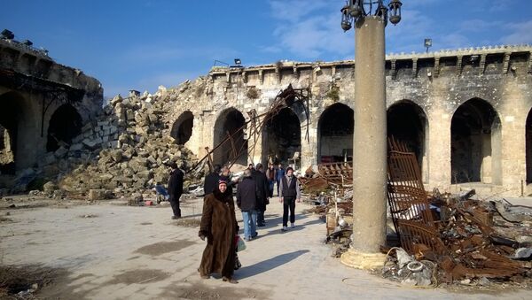 Destroyed Umayyad Mosque of Aleppo - Sputnik International