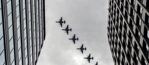 Russian military aircraft during Victory Day parade rehearsal Russian military aircraft during Victory Day parade rehearsal - Sputnik International