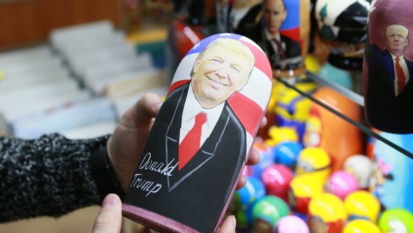 A Russian matryoshka doll with an image of US presidential candidate Donald Trump at a gift shop - Sputnik International