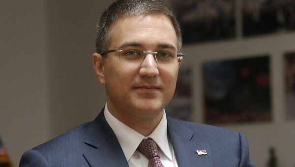 Picture taken in Belgrade on February 21, 2014 shows Serbian Interior Minister Nebojsa Stefanovic. - Sputnik International