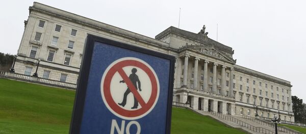 The Parliament Buildings at Stormont are seen behind a no entry sign, a day after deputy first minister Martin McGuinness resigned, throwing the devolved joint administration into crisis, in Belfast Northern Ireland, January 10, 2017. The Parliament Buildings at Stormont are seen behind a no entry sign, a day after deputy first minister Martin McGuinness resigned, throwing the devolved joint administration into crisis, in Belfast Northern Ireland, January 10, 2017. - Sputnik International