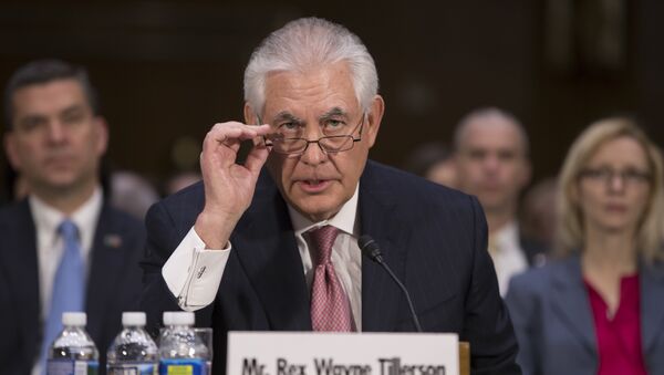 Secretary of State-designate Rex Tillerson testifies on Capitol Hill in Washington, Wednesday, Jan. 11, 2017, at his confirmation hearing before the Senate Foreign Relations Committee - Sputnik International