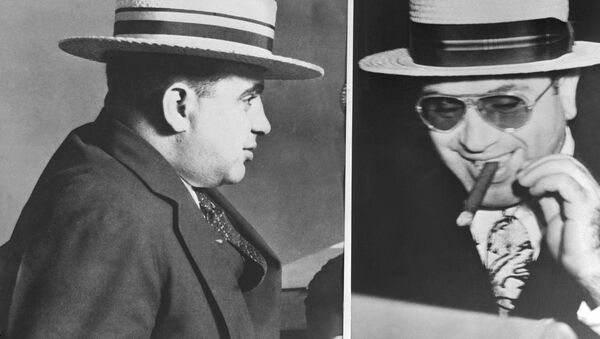 Famous Italian born US gangster Al Capone (1899-1947) is shown in portrait taken the day he was released from the Alcatraz prison, San Francisco, California, in 1939. He died in Florida in 1947. - Sputnik International