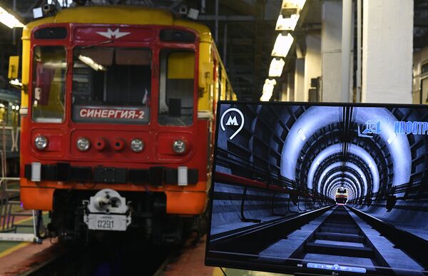 Moscow Metro's diagnostic train Sinergy-2 at Severnoye electric depot of Moscow's Sokolnicheskaya metro line Moscow Metro's diagnostic train Sinergy-2 at Severnoye electric depot of Moscow's Sokolnicheskaya metro line - Sputnik International