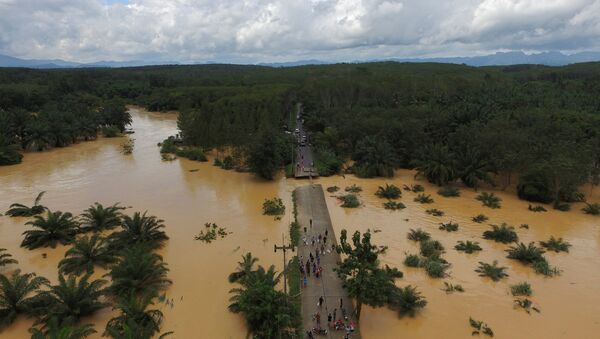 A bridge damaged by floods is pictured at Chai Buri District, Surat Thani province, southern Thailand, January 9, 2017. Picture taken January 9, 2017. - Sputnik International