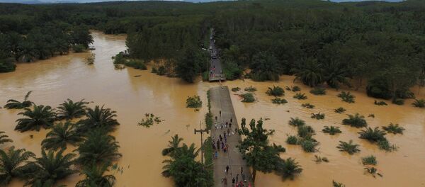 A bridge damaged by floods is pictured at Chai Buri District, Surat Thani province, southern Thailand, January 9, 2017. Picture taken January 9, 2017. - Sputnik International