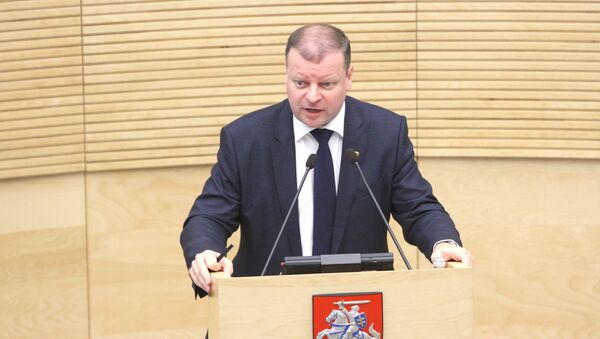 Lithuanian new Prime Minister Saulius Skvernelis speaks during a session of the Seimas of the Republic of Lithuania, in Vilnius - Sputnik International