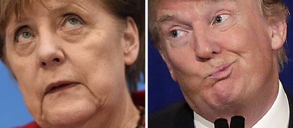 This combination of file photos created on January 16, 2017 shows then Republican US presidential candidate Donald Trump (November 10, 2015 in Milwaukee, Wisconsin) and German Chancellor Angela Merkel (L, March 14, 2016 in Berlin). This combination of file photos created on January 16, 2017 shows then Republican US presidential candidate Donald Trump (November 10, 2015 in Milwaukee, Wisconsin) and German Chancellor Angela Merkel (L, March 14, 2016 in Berlin). - Sputnik International