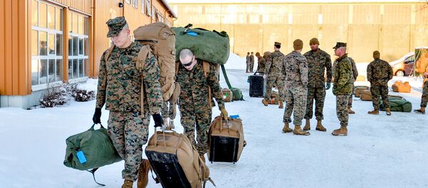 U.S. Marines, who are to attend a six-month training to learn about winter warfare, arrive in Stjordal, Norway January 16, 2017. U.S. Marines, who are to attend a six-month training to learn about winter warfare, arrive in Stjordal, Norway January 16, 2017. - Sputnik International