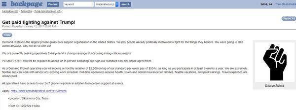 Demand Protest Backpage Ad, Tulsa. Demand Protest Backpage Ad, Tulsa. - Sputnik International