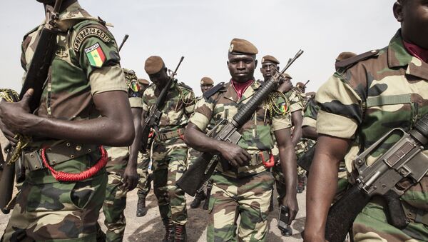 Senegal soldiers take part in the opening ceremony of Flintlock, anti-terrorism training in Thies, Senegal, Monday, Feb. 8, 2016 - Sputnik International
