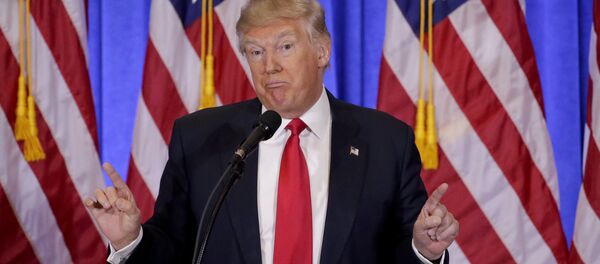 FILE - In this file photo dated Wednesday, Jan. 11, 2017, President-elect Donald Trump speaks during his first news conference as President-elect, in New York - Sputnik International