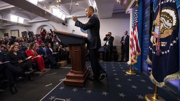 US President Barack Obama speaks at his final press conference at the White House in Washington, DC, on January 18, 2017 - Sputnik International