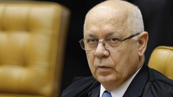 FILE- In this March 4, 2015, file photo, Brazil's Supreme Court Justice Teori Zavascki attends a session of the Supreme Court in Brasilia, Brazil. Zavascki's son said that his father was on a plane that crashed off the coast of the city in Rio de Janeiro, Thursday, Jan. 19, 2017. - Sputnik International