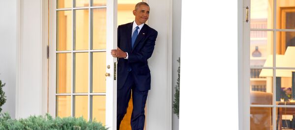 US President Barack Obama departs the Oval Office for the last time as president, at the White House in Washington, DC January 20, 2017 - Sputnik International