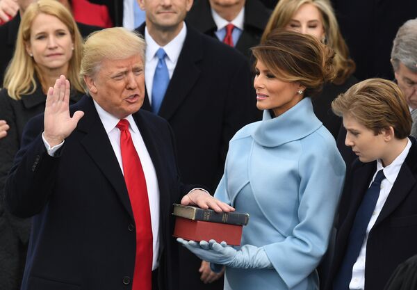 US President-elect Donald Trump is sworn in as President on January 20, 2017 at the US Capitol in Washington, DC. US President-elect Donald Trump is sworn in as President on January 20, 2017 at the US Capitol in Washington, DC. - Sputnik International