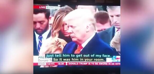 Hilarious BBC blunder as Donald Trump's inauguration speech shows subtitles from what looks like a soap opera Hilarious BBC blunder as Donald Trump's inauguration speech shows subtitles from what looks like a soap opera - Sputnik International