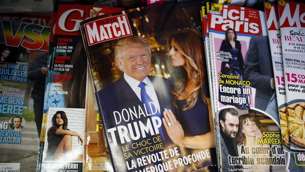 French newspapers with photos of U.S. President-elect Donald Trump are displayed on a newsstand, in Paris, France, Thursday, Nov. 10, 2016 - Sputnik International