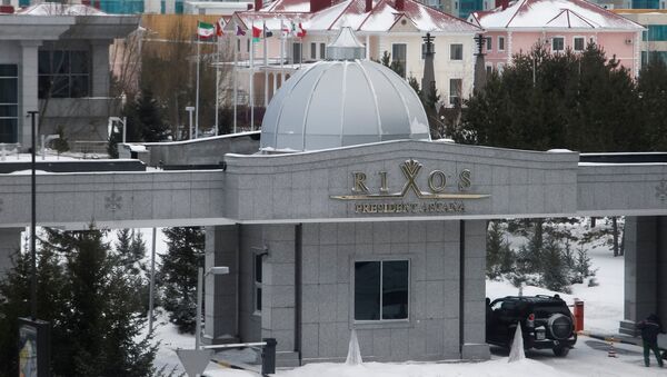 A car is parked in front of Rixos President Hotel, the venue that hosts Syria peace talks, in Astana, Kazakhstan, January 23, 2017. - Sputnik International