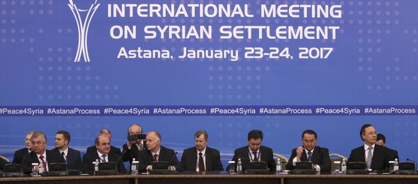 Participants of Syria peace talks attend a meeting in Astana, Kazakhstan January 23, 2017. Participants of Syria peace talks attend a meeting in Astana, Kazakhstan January 23, 2017. - Sputnik International