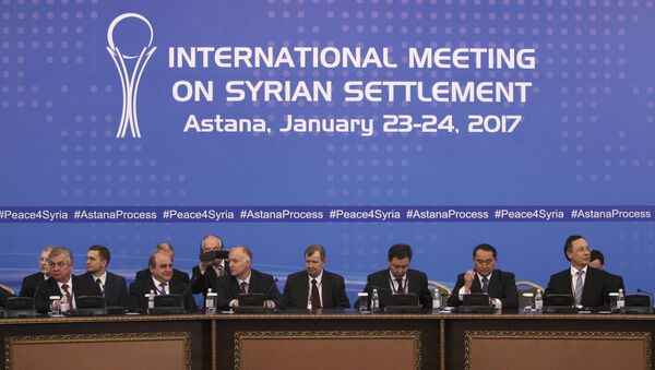 Participants of Syria peace talks attend a meeting in Astana, Kazakhstan January 23, 2017. - Sputnik International