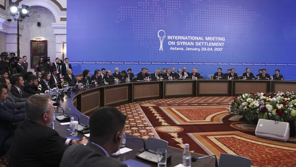Participants of Syria peace talks attend a meeting in Astana, Kazakhstan January 23, 2017. - Sputnik International