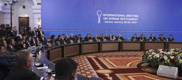 Participants of Syria peace talks attend a meeting in Astana, Kazakhstan January 23, 2017. - Sputnik International