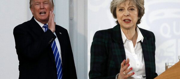Donald Trump and Theresa May - Sputnik International
