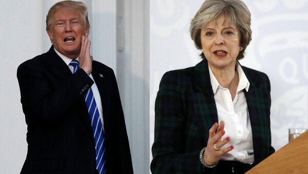 Donald Trump and Theresa May - Sputnik International