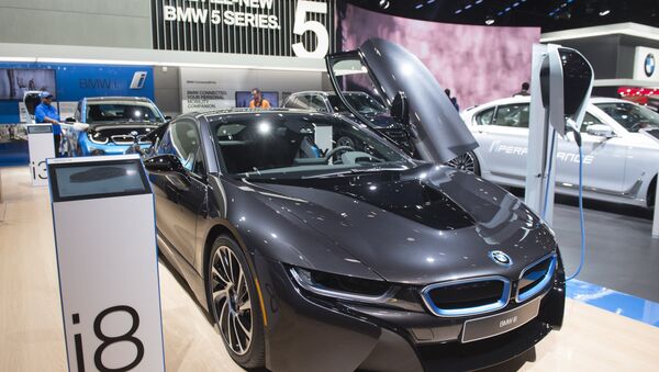 The BMW i8 is seen during the 2017 North American International Auto Show in Detroit, Michigan, January 10, 2017. - Sputnik International
