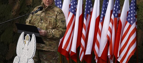 US Army Europe Commanding General Ben Hodges speaks during the inauguration ceremony of bilateral military training between US and Polish troops in Zagan, Poland, January 30, 2017. - Sputnik International