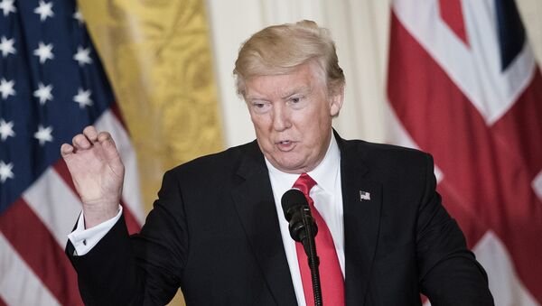 US President Donald Trump speaks during a press conference with British Prime Minister Theresa May at the White House January 27, 2017 in Washington, DC. - Sputnik International
