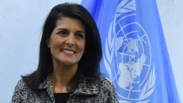 Newly appointed U.S. Ambassador to the United Nations Nikki Haley presents her credentials to U.N. Secretary-General Antonio Guterres at U.N. headquarters in New York City, U.S - Sputnik International
