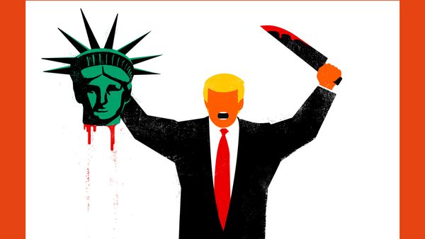 U. S. President Donald Trump is depicted beheading the Statue of Liberty in this illustration on the cover of the latest issue of German news magazine Der Spiegel - Sputnik International