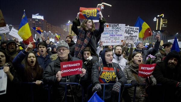 Anti-government protests in Bucharest - Sputnik International