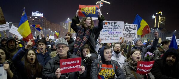 Anti-government protests in Bucharest Anti-government protests in Bucharest - Sputnik International