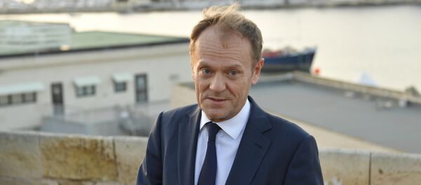 European Council President Donald Tusk speaks to the press as he arrives in Valletta on February 2, 2017 - Sputnik International