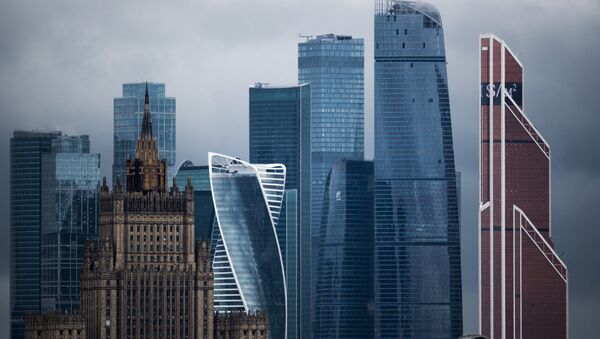 The Foreign Ministry and the Moscow City International Business Center, back, in Moscow. (File) - Sputnik International