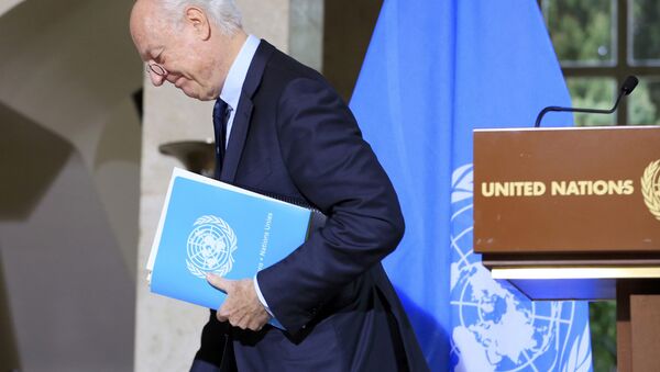 U.N. mediator for Syria Staffan de Mistura leaves after a news conference after a meeting at the United Nations in Geneva, Switzerland, January 12, 2017. - Sputnik International