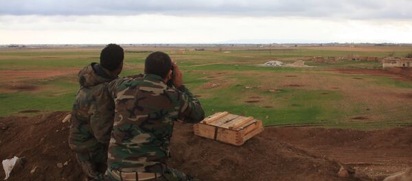 Syrian pro-government forces hold a position in the Hatabat al-Bab area, near town of Al-Bab. (File) Syrian pro-government forces hold a position in the Hatabat al-Bab area, near town of Al-Bab. (File) - Sputnik International