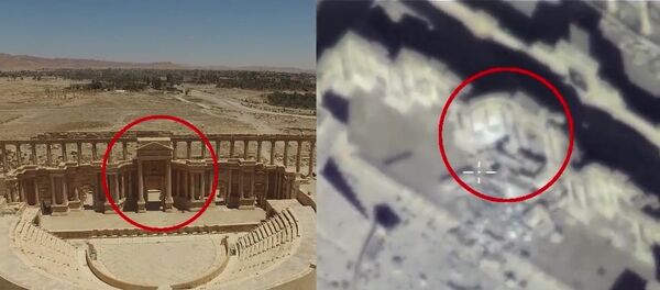 Russia’s Defense Ministry published a video evidence of Syria’s ancient Palmyra city relics devastation by Daesh. - Sputnik International