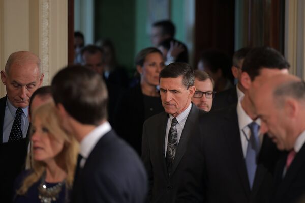 White House National Security Advisor Michael Flynn (C) arrives prior to a joint news conference between Canadian Prime Minister Justin Trudeau and U.S. President Donald Trump at the White House in Washington, U.S White House National Security Advisor Michael Flynn (C) arrives prior to a joint news conference between Canadian Prime Minister Justin Trudeau and U.S. President Donald Trump at the White House in Washington, U.S - Sputnik International