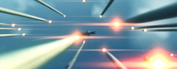 A picture taken from Animation film Battle of Persian Gulf II depicts an armed confrontation between Iran's Revolutionary Guards and the U.S. Navy - Sputnik International