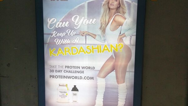 'Can You Keep Up With A Kardashian?' poster on the London underground - Sputnik International
