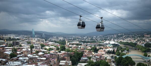 The cable road over the historic part of Tbilisi. - Sputnik International