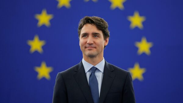 Canada's Prime Minister Justin Trudeau arrives to adress the European Parliament in Strasbourg, France, February 16, 2017. - Sputnik International