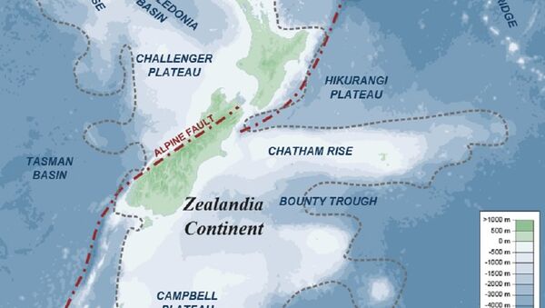 Map of southern part of Zealandia - Sputnik International