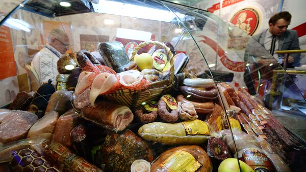 The stand of a Belarus meat producer - Sputnik International