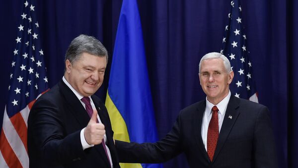 U.S. Vice President Mike Pence and Ukraine President Petro Poroshenko at the 53rd Munich Security Conference in Munich, Germany - Sputnik International
